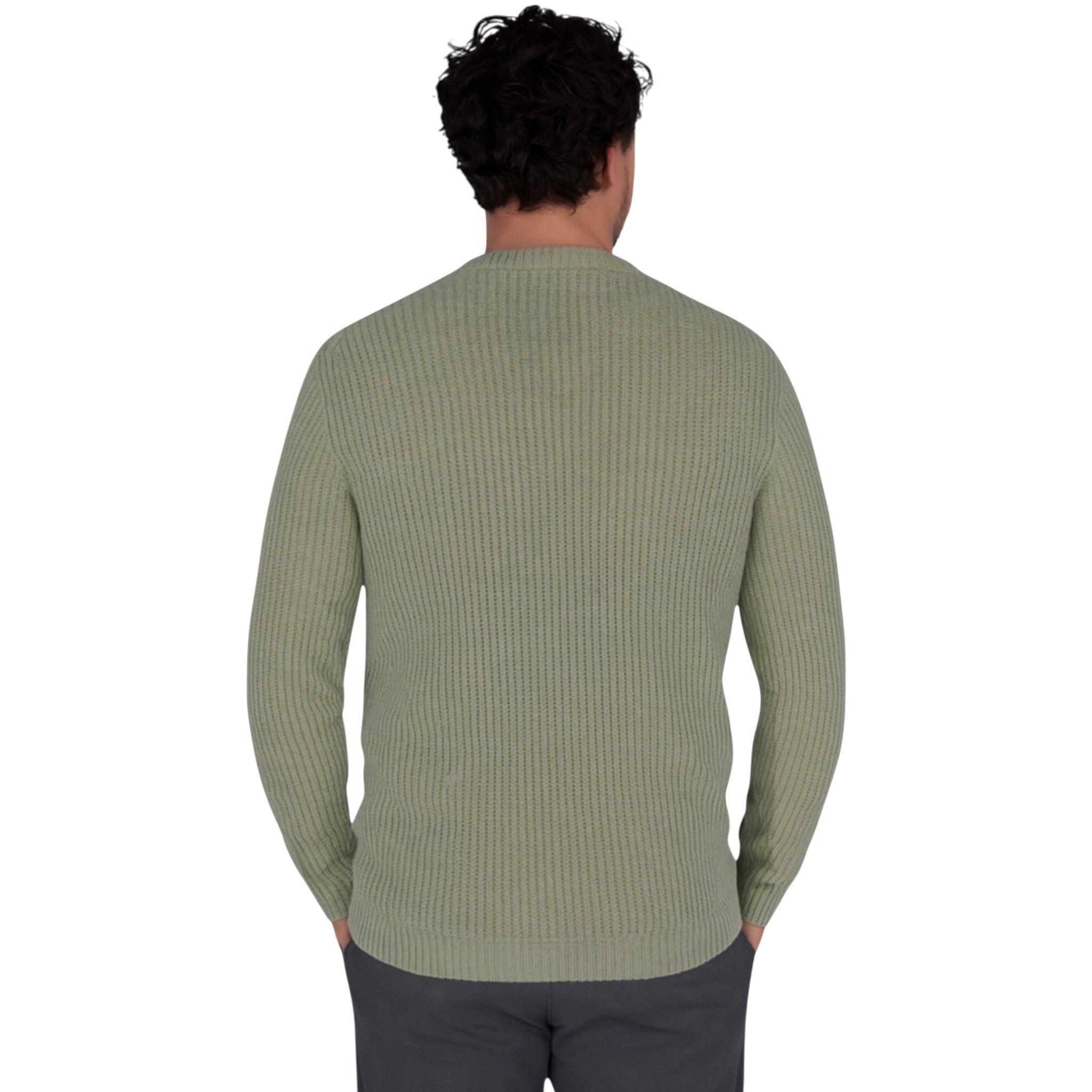 Men’s Ex Store Jack & Jones chunky knit jumper in light olive green – textured knit men’s sweater